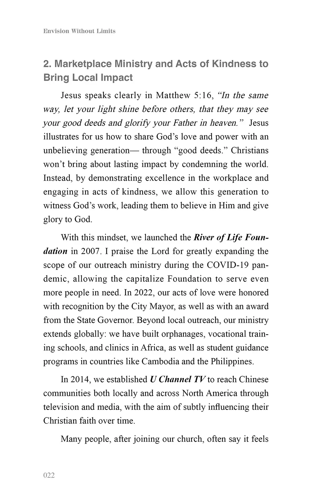 Envision Without Limits—The Fourfold Blueprint : From Personal Worship To Glocal Impact 書摘 b10